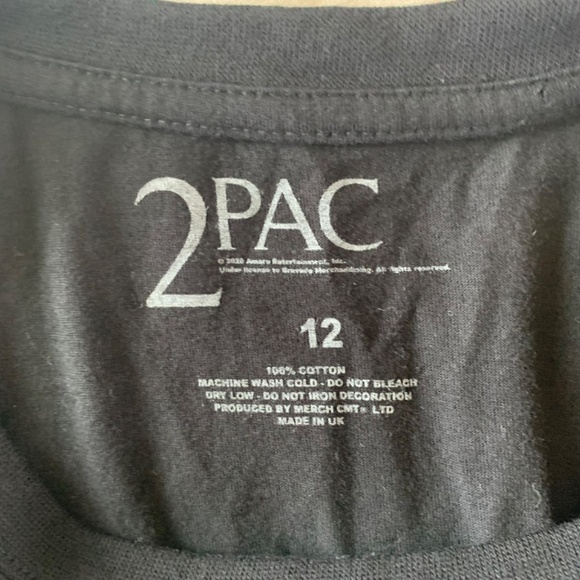 Tupac Womens 100% Cotton Black Graphic‎ Short Sleeve T-Shirt mini dress tunic 12 - Picture 4 of 7